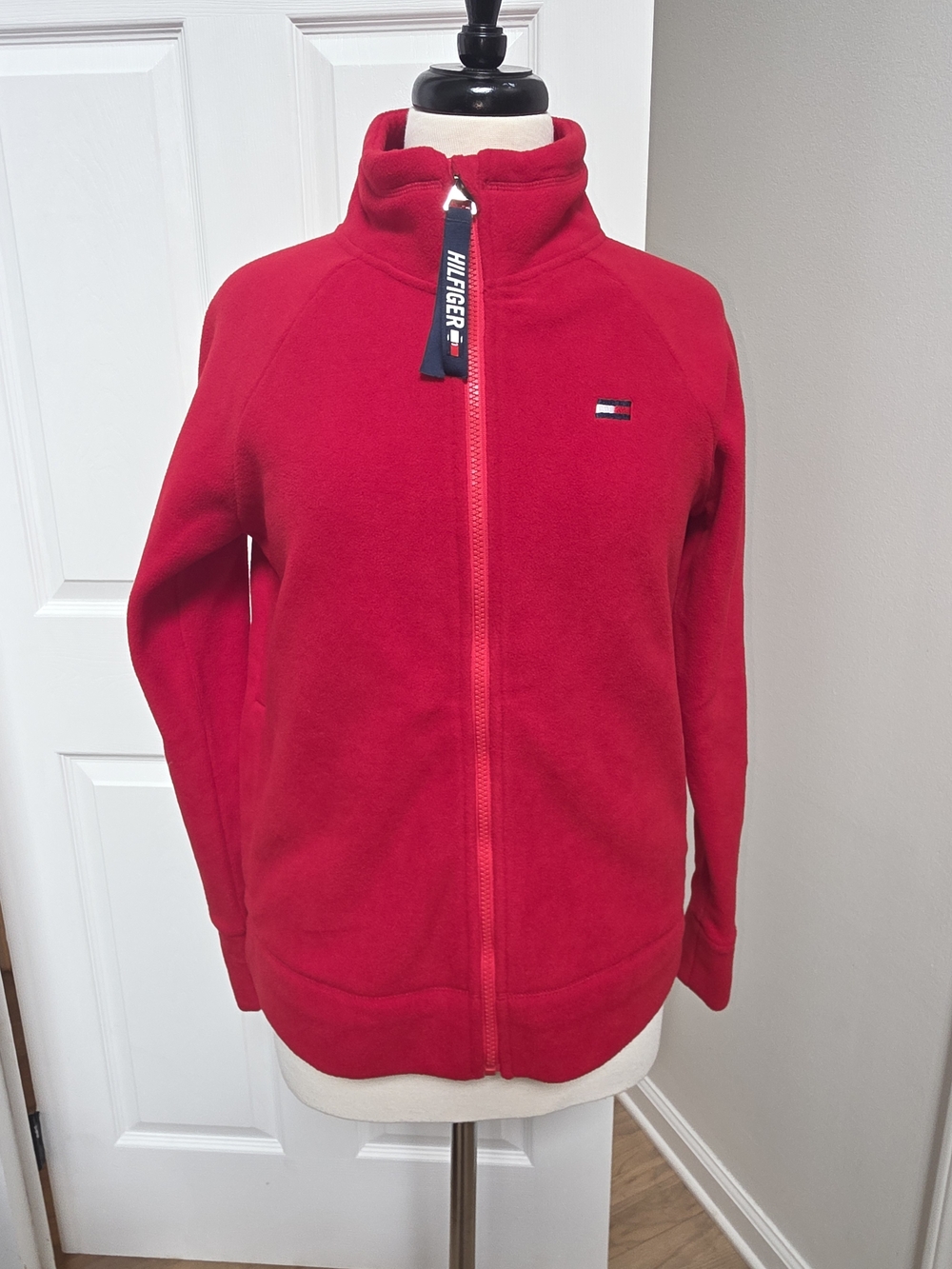 Tommy Hilfiger Bright Red Full-Zip Fleece Jacket